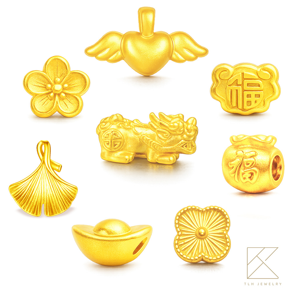 【TLH】馬上有錢 許願金豆紅包袋 約重0.02錢&plusmn;0.01 (純金999) 隨機贈送馬年御守 (馬年 過年 送禮), , large