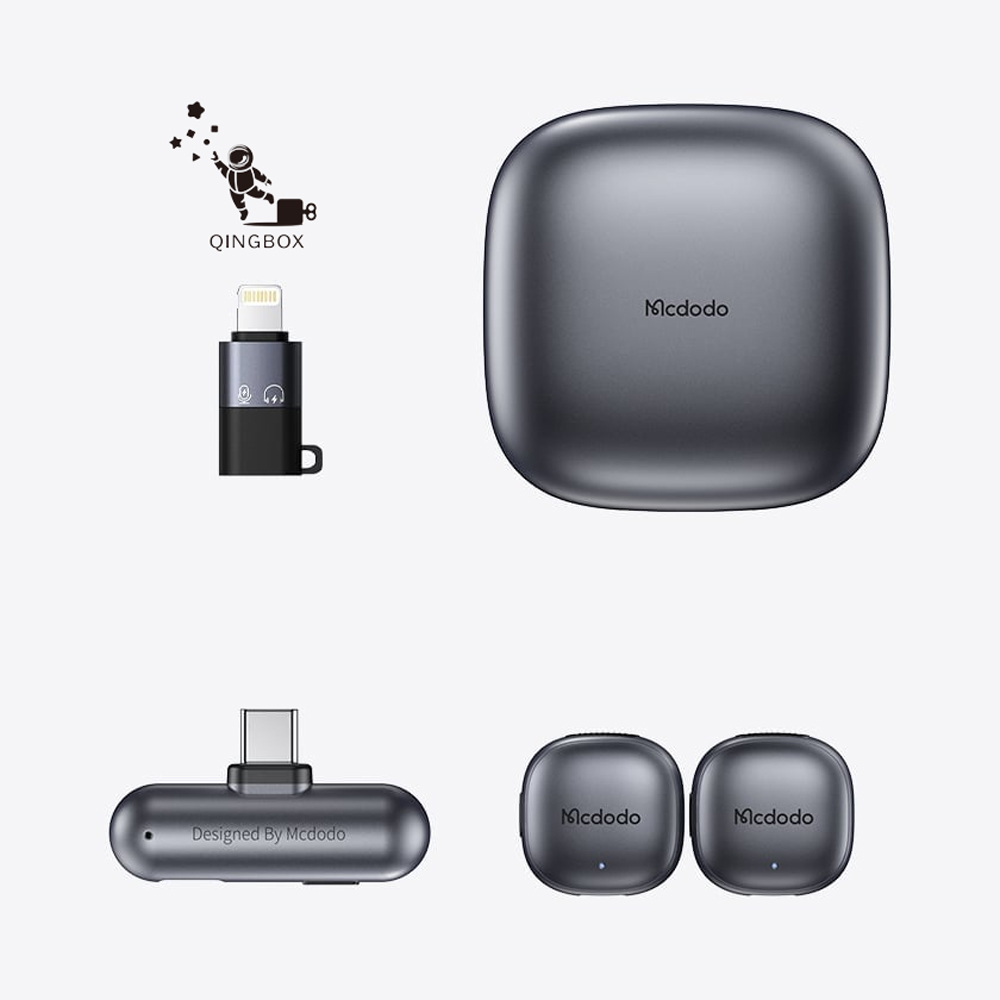 Mcdodo麥多多 LQ MP545 ClearSync系列一拖二AI智能降噪無線領夾麥克風, , large