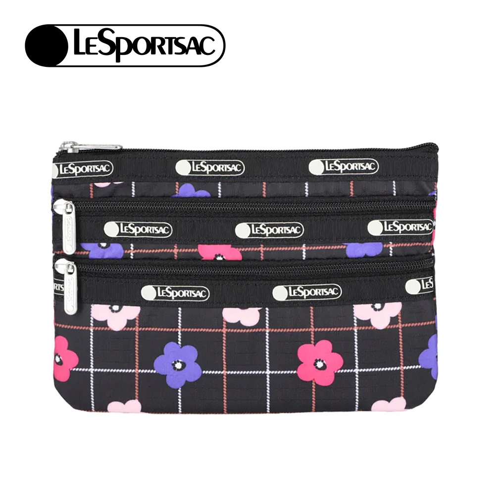 |快速出貨|Lesportsac 3-Zip Cosmetic 三層拉鍊化妝包/ 花格棋盤, , large