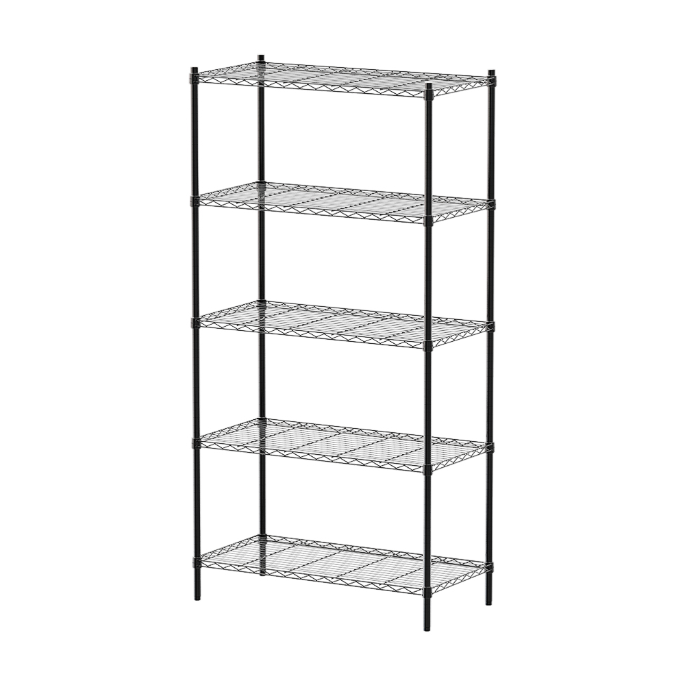 【Y HOUSE】90x45x180cm Lightweight Five-layer Iron Rack Iron Rack Shelf - Painted Black