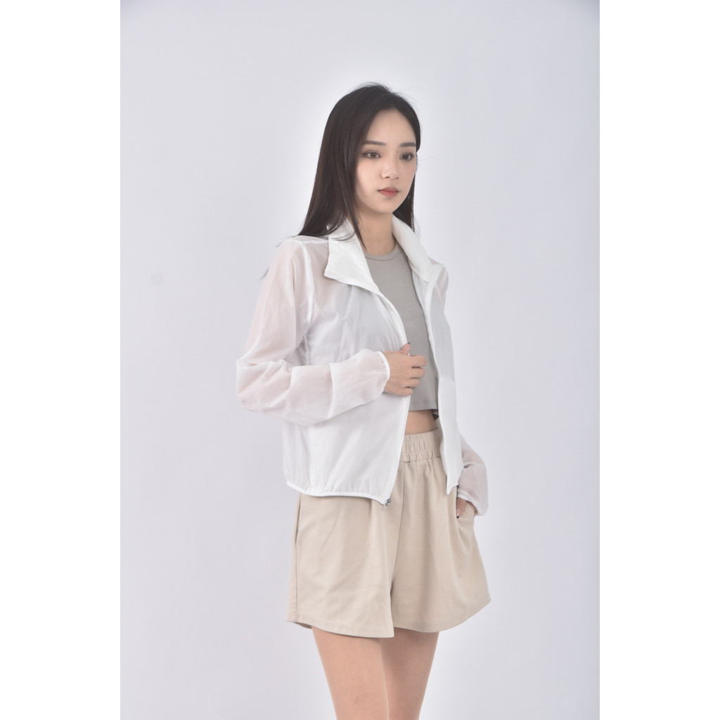 (S) nike質感連帽白色外套二手衣, , large