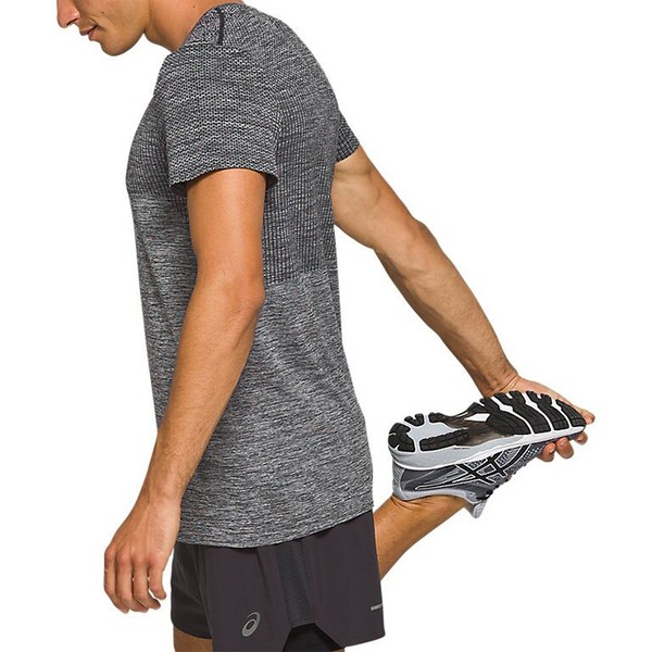 Asics Top 男 短袖 涼感 無縫 運動 訓練 慢跑 反光 柔軟 舒適 灰 [2011A784-001], , large