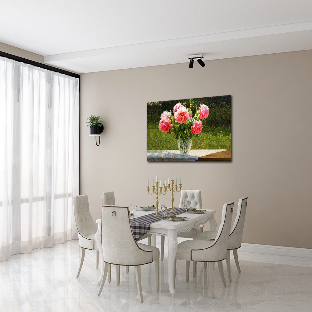 【御畫房】牡丹花 國家一級畫師手繪油畫60×90cm(VF-19), , large