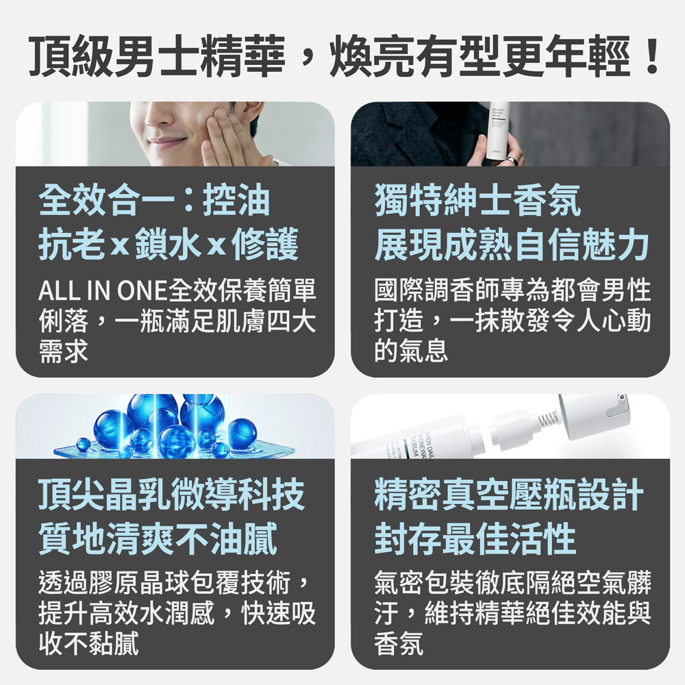 【FJ豐傑生醫】魅力費洛蒙精萃-50ml/瓶(男士專用精華液 x男性保養ｘ控油修護), , large