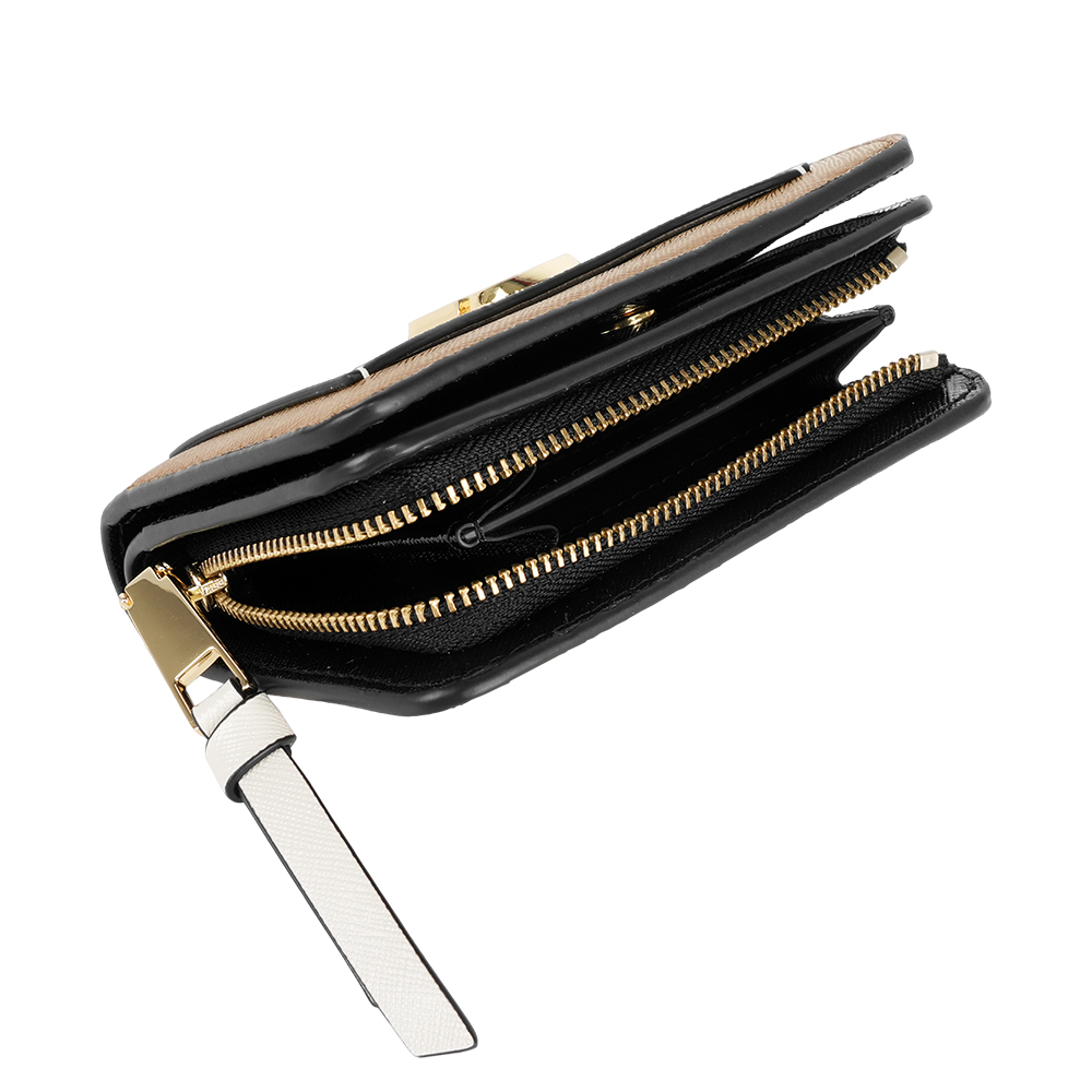 MARC  JACOBS The Snapshot 防刮皮革暗釦二折撞色短夾(駝色), , large