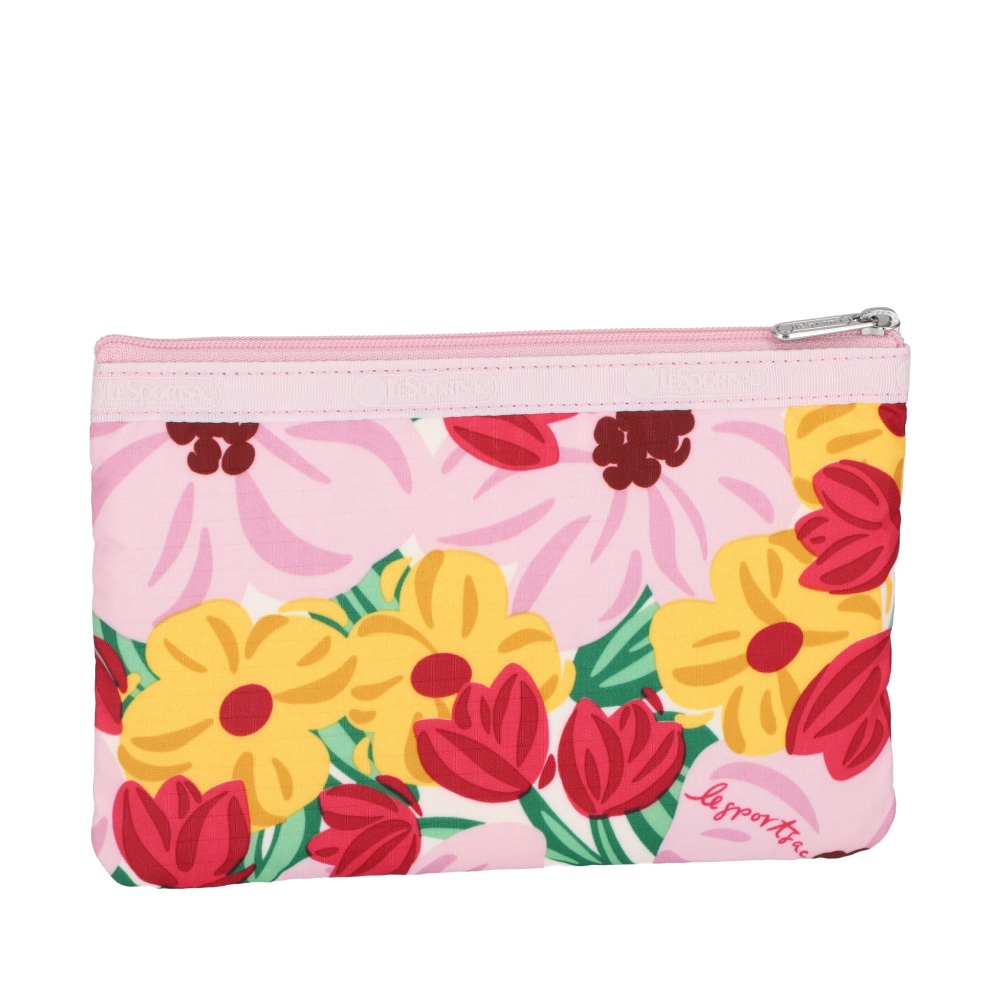 Lesportsac 3-zip Cosmetic 三層拉鍊化妝包 送禮推薦-粉紅花漾, , large
