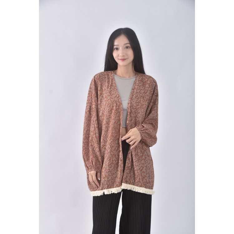 (S) shester質感橘色罩衫二手衣