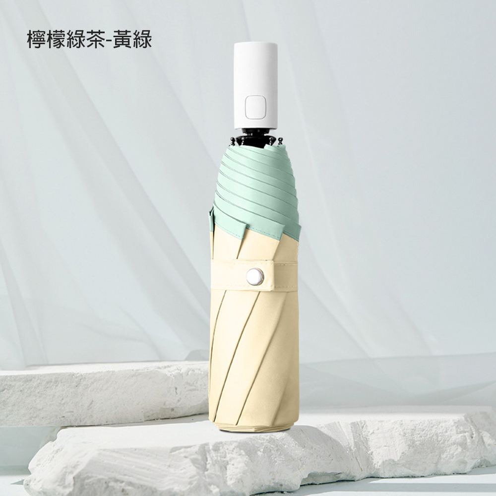 [凱得國際]KISSDIAMOND溫柔拾光晴雨兩用全自動傘KDU-345 檸檬綠茶-黃綠, , large