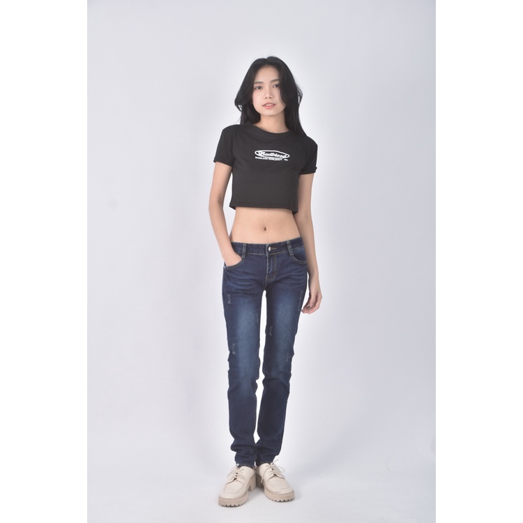 (M) used jeans丹寧牛仔質感棉質藍色長褲二手衣, , large