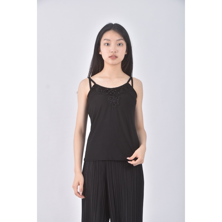 (S) erita j質感吊帶黑色上衣二手衣, , large