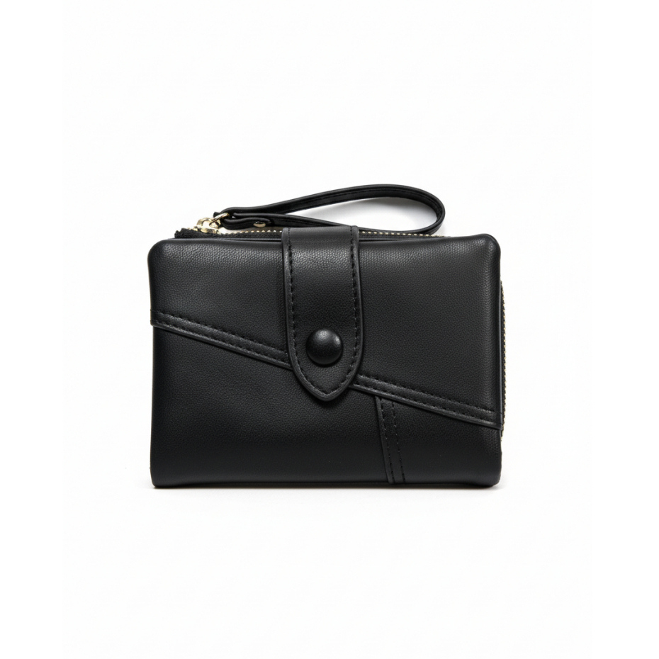 Soirée 典雅對折短夾 多卡位收納皮夾 真皮質感 零錢卡片鈔票夾 女用短夾人氣女用皮夾 女夾, , large