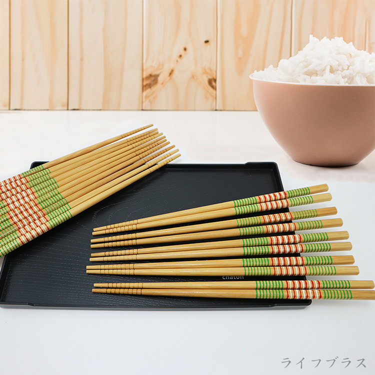 竹木工房 上虹碳化竹筷-10雙入x6組, , large