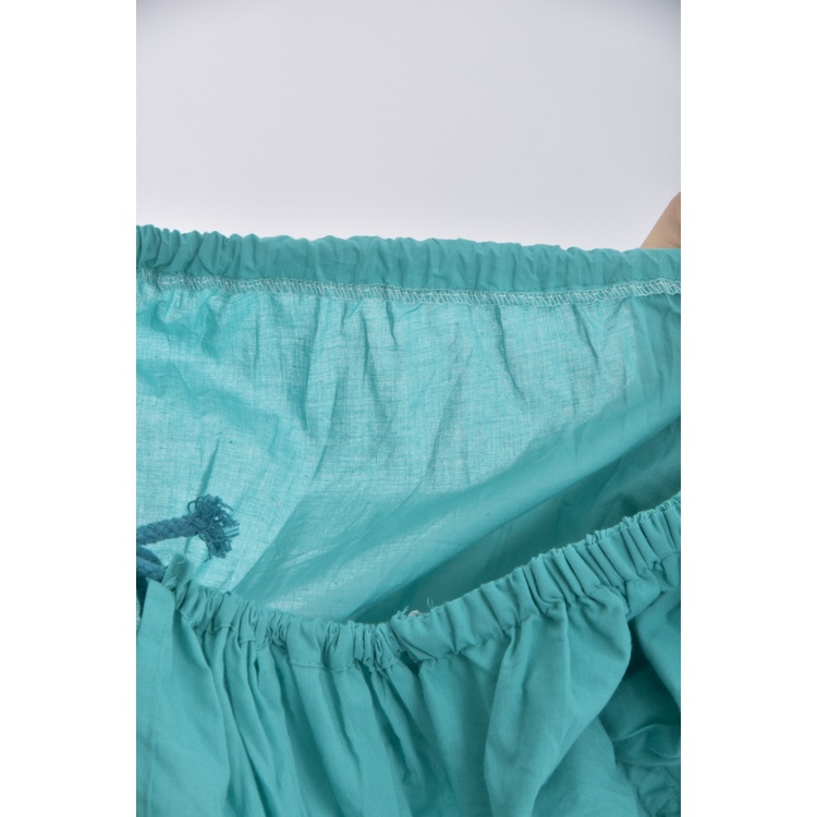 (S) 一字領綠色短袖上衣二手衣, , large