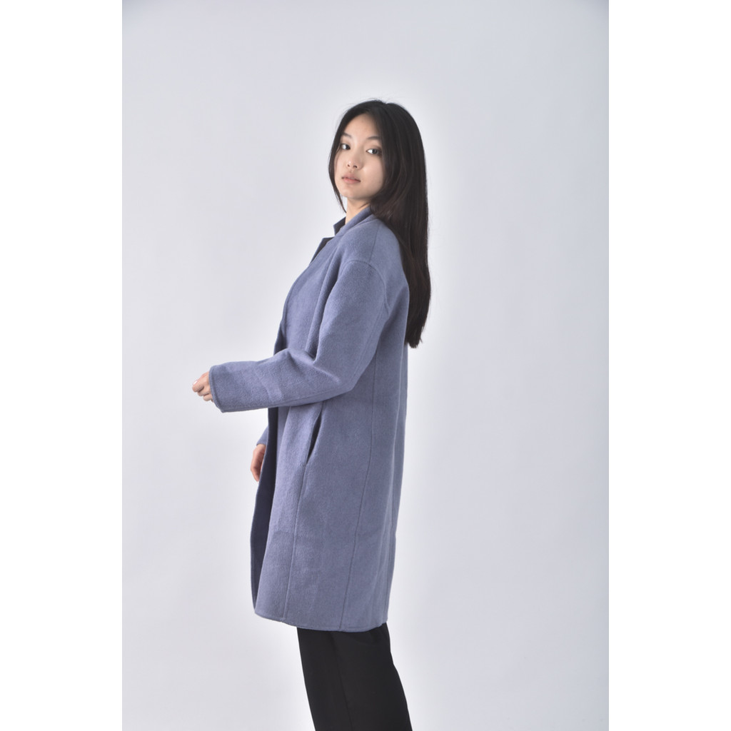 (L) uniqlo長版藍色外套二手衣, , large
