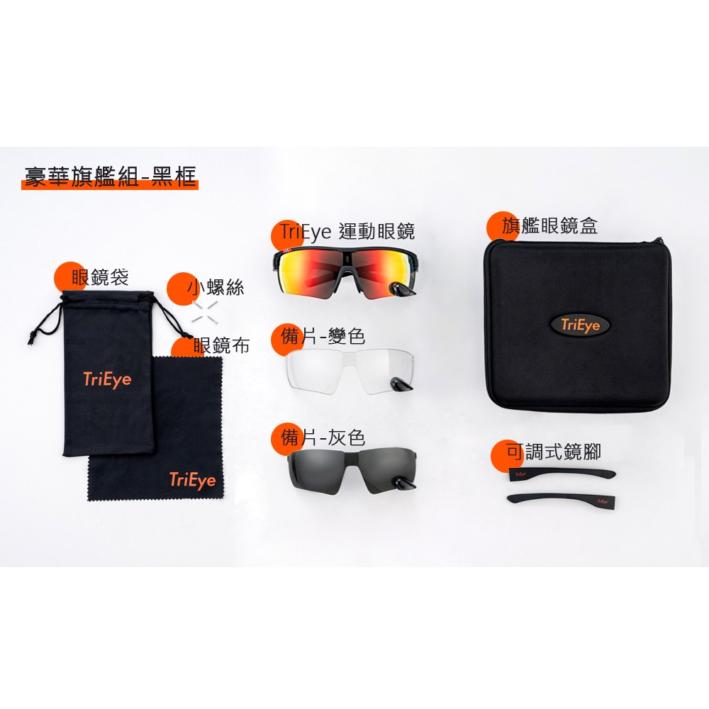 [五揚]TriEye後視鏡系列 運動太陽眼鏡 豪華旗艦組(四款可選), , large
