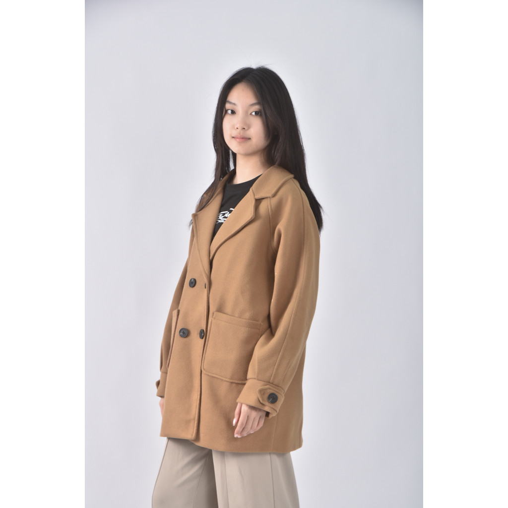 (L) fashion大衣棕色外套二手衣, , large