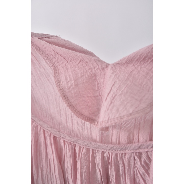 (XL) 質感粉色綁帶洋裝二手衣, , large