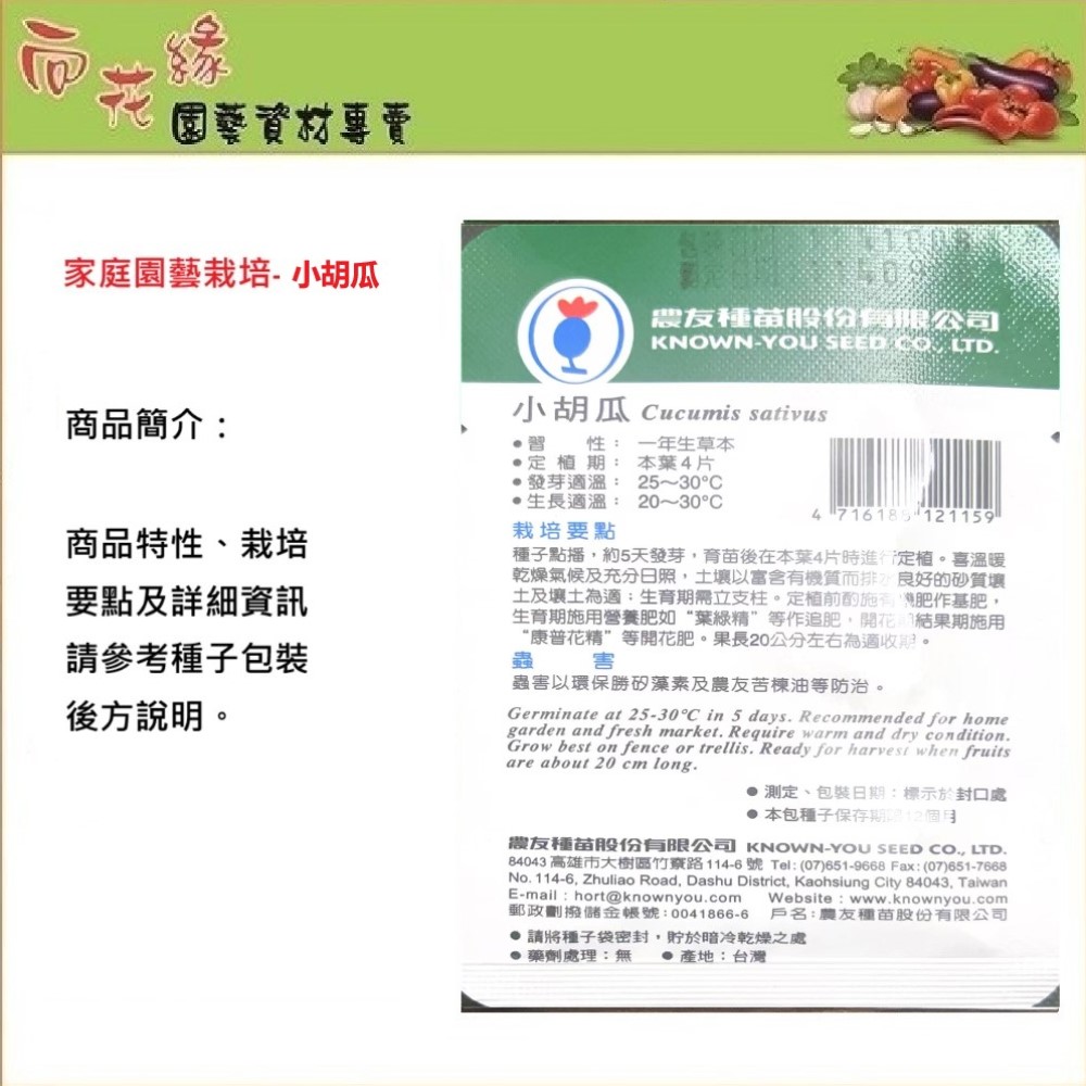 NongYou Small Cucumber Seeds, , large