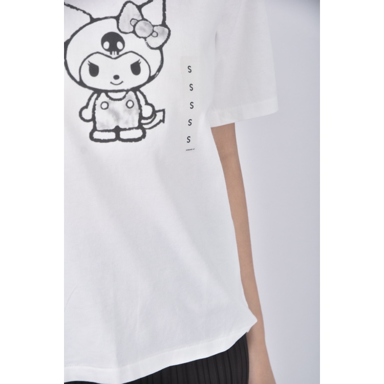 (S) uniqlo質感棉質純棉庫洛米白色短袖上衣二手衣, , large