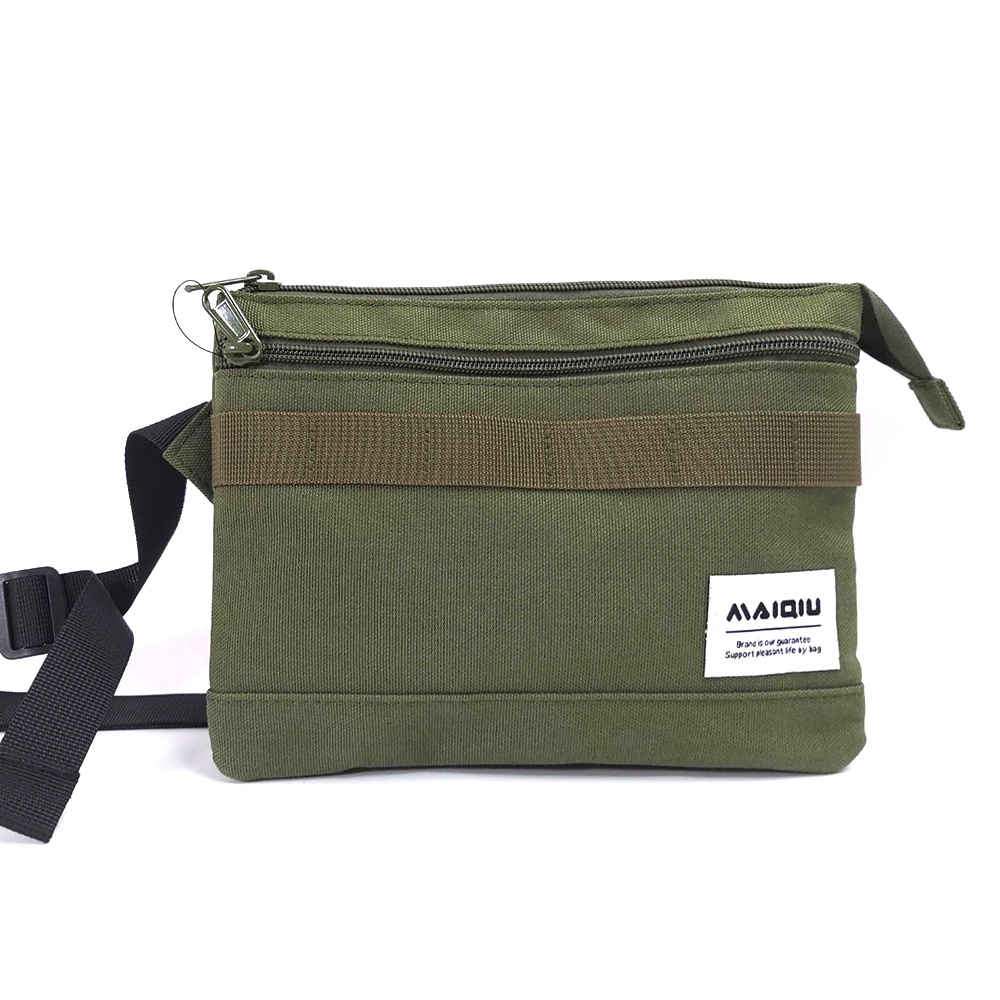 【MQ】超強收納隨身包-軍綠色 雙主袋 小包 腰包 斜跨包 兩用包 斜肩包 霹靂包 潮流 輕便, , large