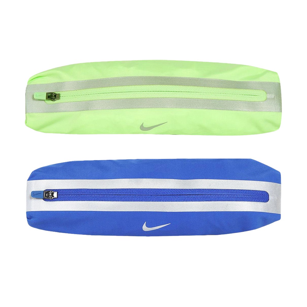 NIKE 運動腰包 3.0 隨身包 休閒 逛街 慢跑 戶外運動 簡約 反光 插扣 輕量 耐用 透氣 舒適 螢光綠 藍銀, , large