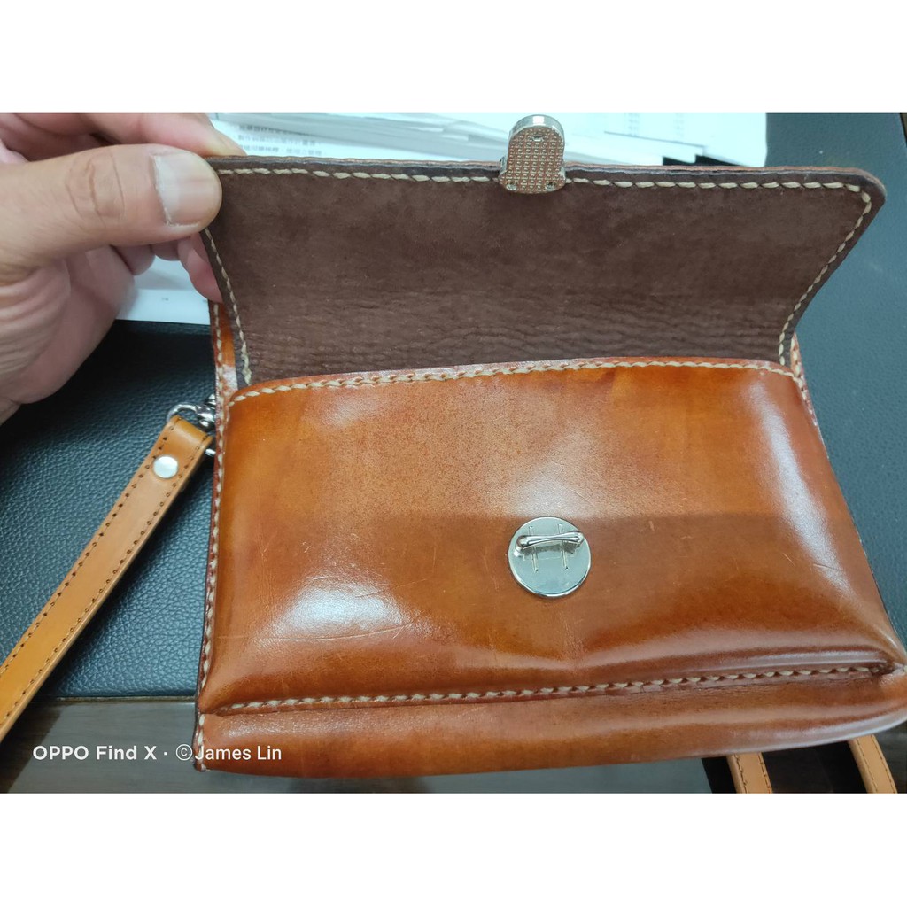 GS MALL 9成新 台灣製造 純牛皮腰包 肩背包 側背包 兩用包 牛皮 牛皮腰包 腰包 背包 斜背包, , large