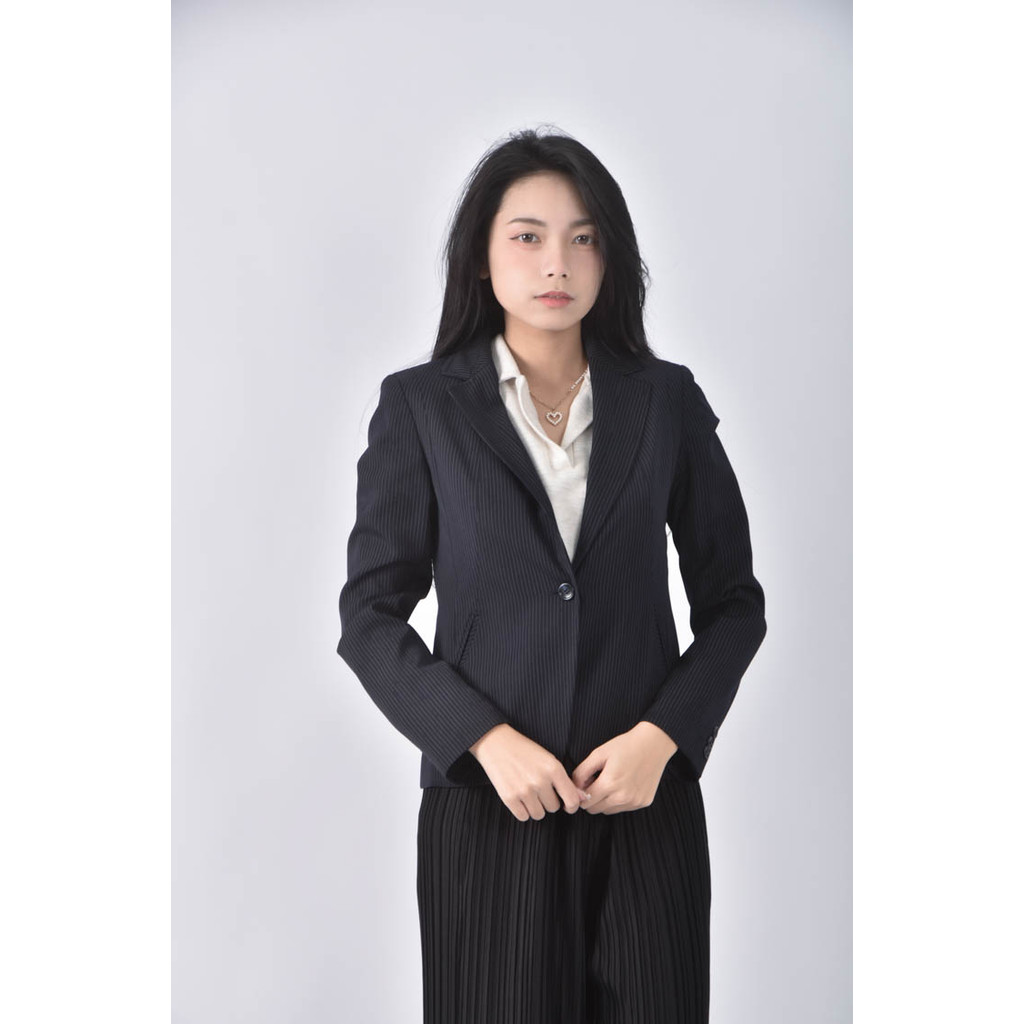 (S) mastina西裝直條紋灰色外套二手衣, , large