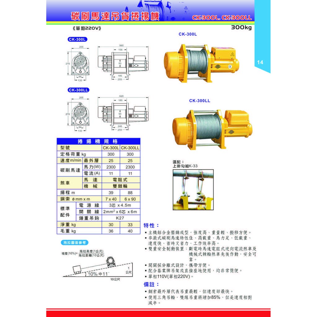 WIN 五金 基業牌 CK系列高揚程 超高揚程 鋼索 碳刷式吊磚機  高樓小吊車 小金剛 電動吊車 高樓吊車, , large