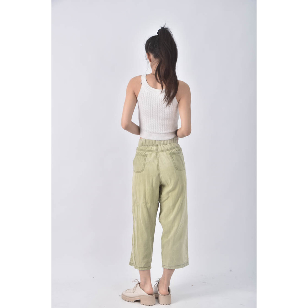 (4XL（含）以上) 高腰綠色長褲二手衣, , large