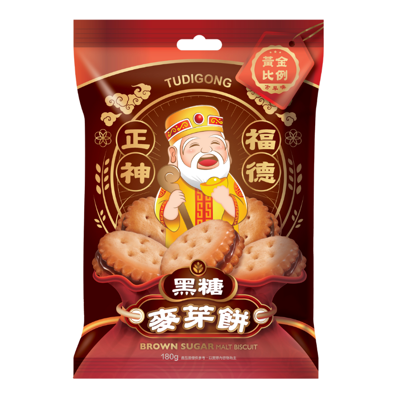 [泓俐]黃金比例古早味黑糖麥芽餅180g, , large