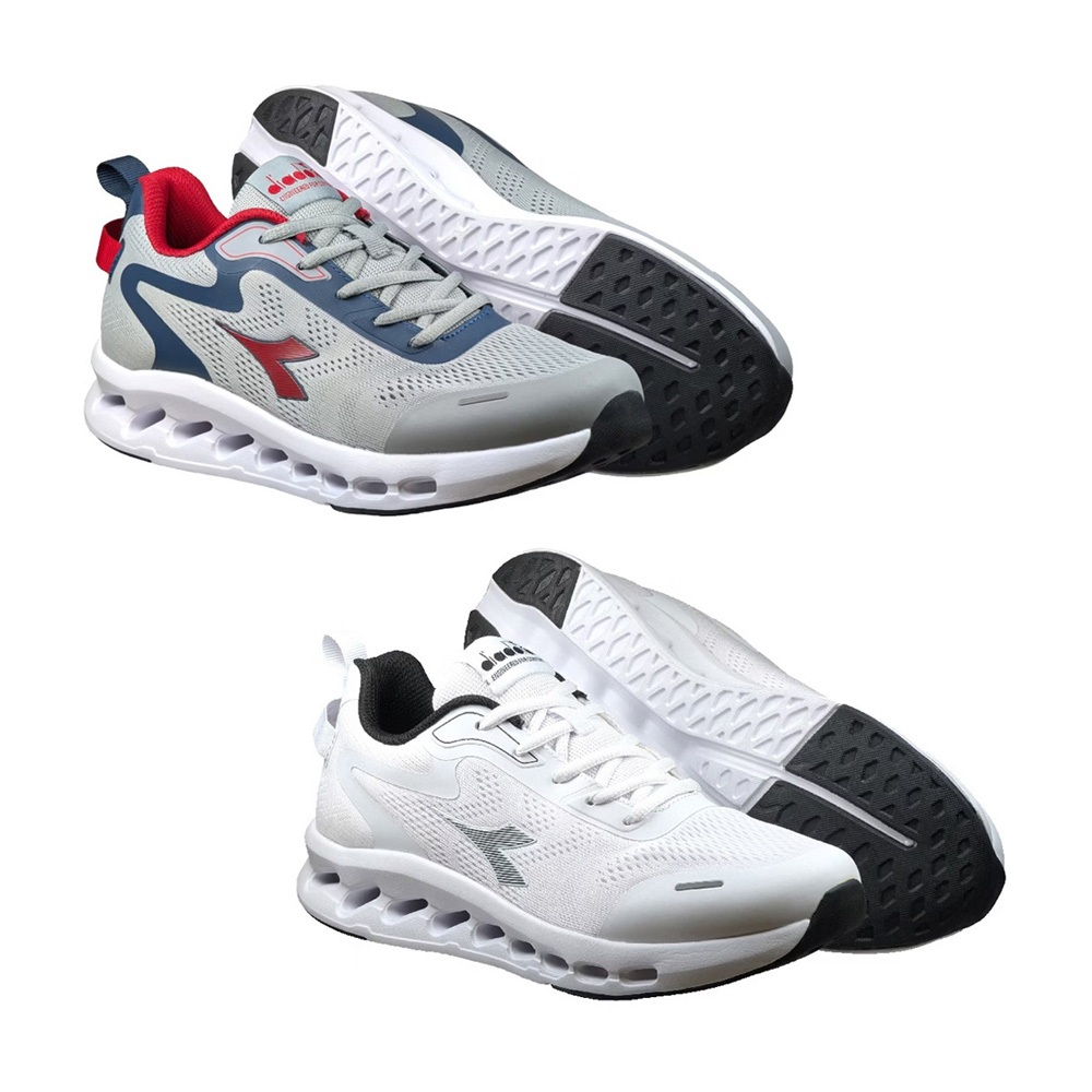 DIADORA迪亞多那 天步II時尚運動鞋 男運動鞋 男鞋 寬楦 高腳背 透氣 散熱 吸震 回彈 耐磨 止滑 灰紅 白黑, , large