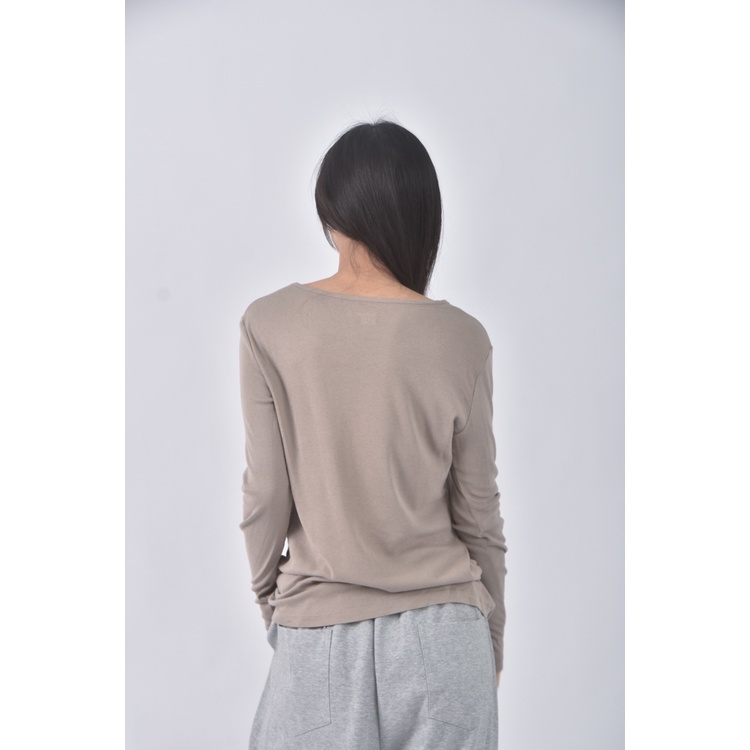 (M) maternity質感棕色長袖上衣二手衣, , large