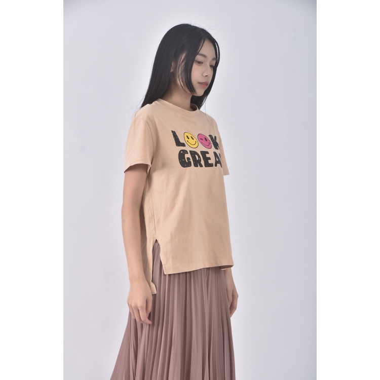 (L) net棉質純棉棕色短袖上衣二手衣, , large