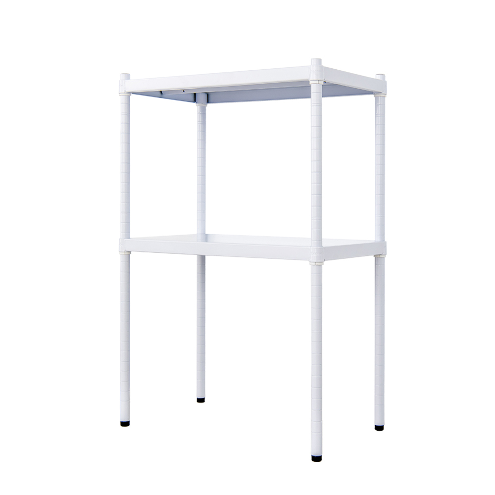 【Y HOUSE】60x35x75 cm two-layer hole-free iron plate storage rack rack iron rack - paint white, , large
