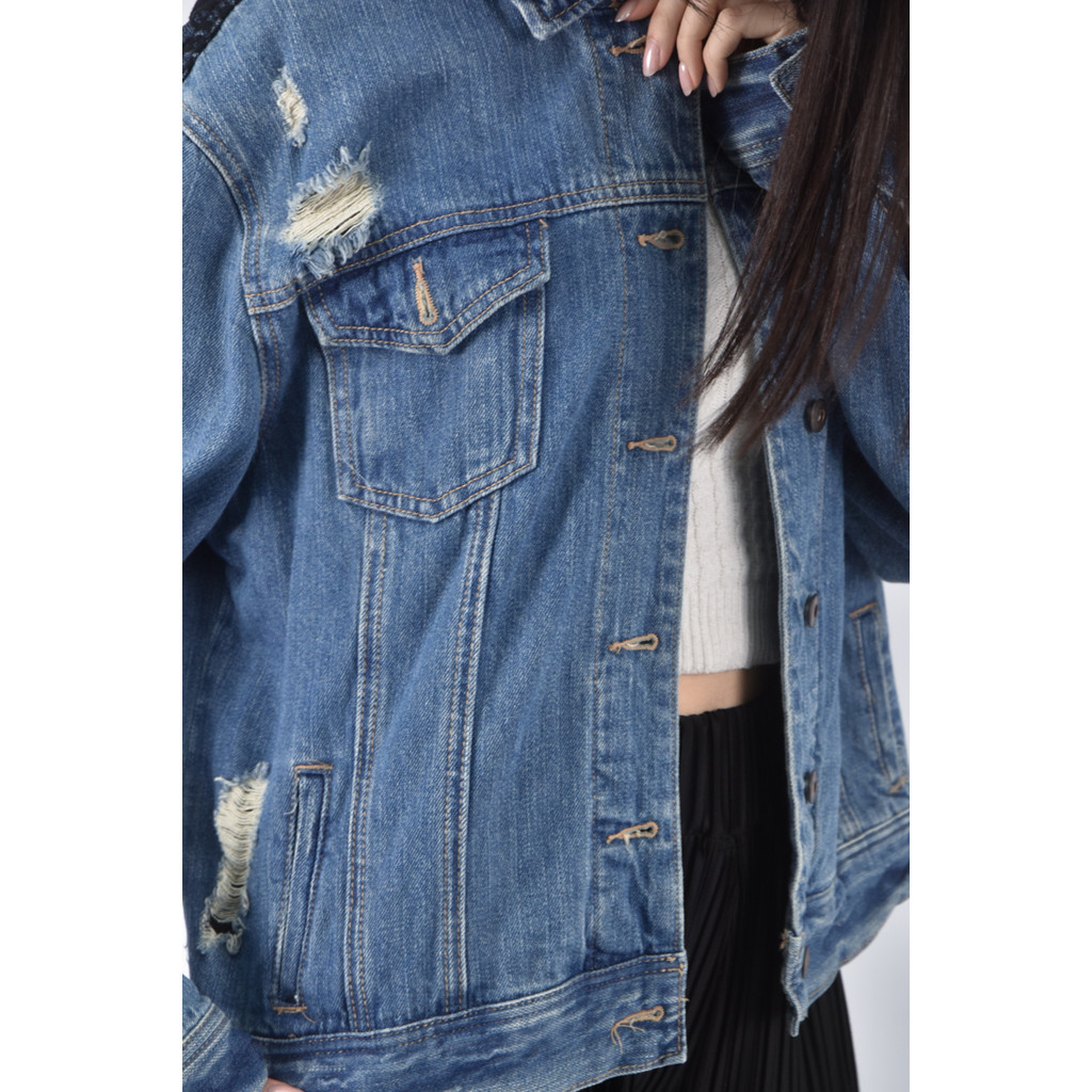 (L) forever21丹寧牛仔棉質純棉藍色外套二手衣, , large