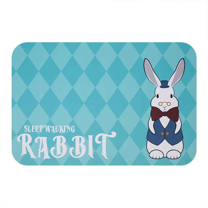 【Monster】 Soft Diatomaceous Earth Absorbent Mat – Lucky Rabbit Series (60x40cm) – Magic Mirror Bunny Adventure, , large