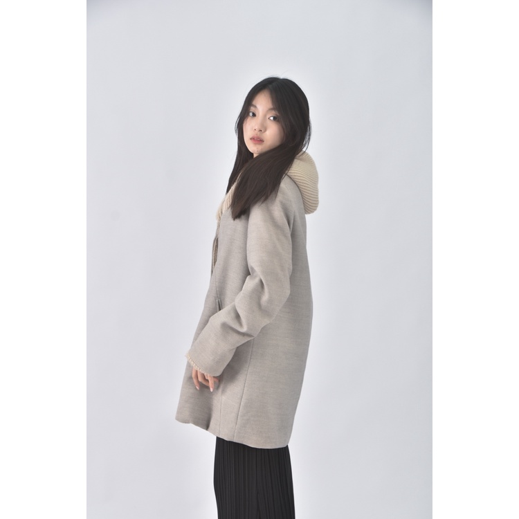 (S) mystic質感連帽灰色外套二手衣, , large