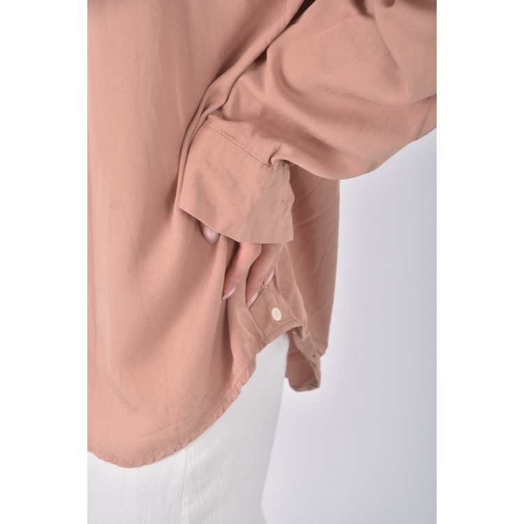 (M) grain rain排扣棕色襯衫上衣二手衣, , large