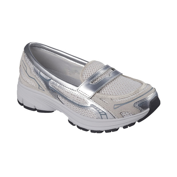 Kixpress-Skechers 思克威爾 Var-City 女 休閒鞋 樂福鞋 Y2K 舒適 穿搭 銀 灰 [159305SIL], , large