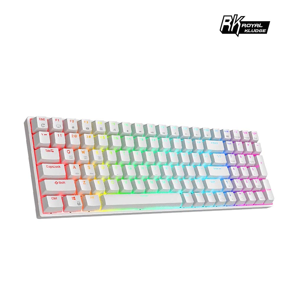 [樂維科技]RK100 96% 藍牙三模無線機械鍵盤 紅軸 RGB 白色, , large