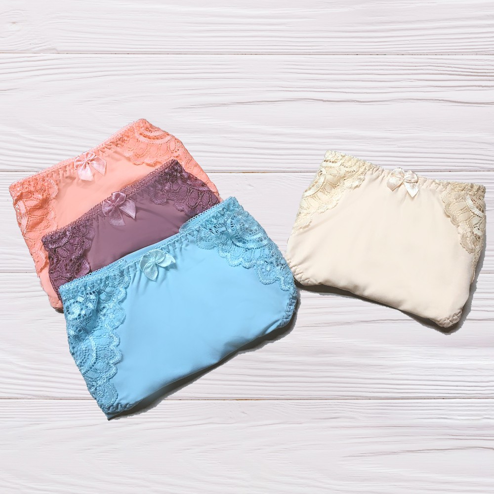 【K's凱恩絲】MIT超柔感蕾絲側邊專利蠶絲內褲-5件組(4色隨機出貨), , large