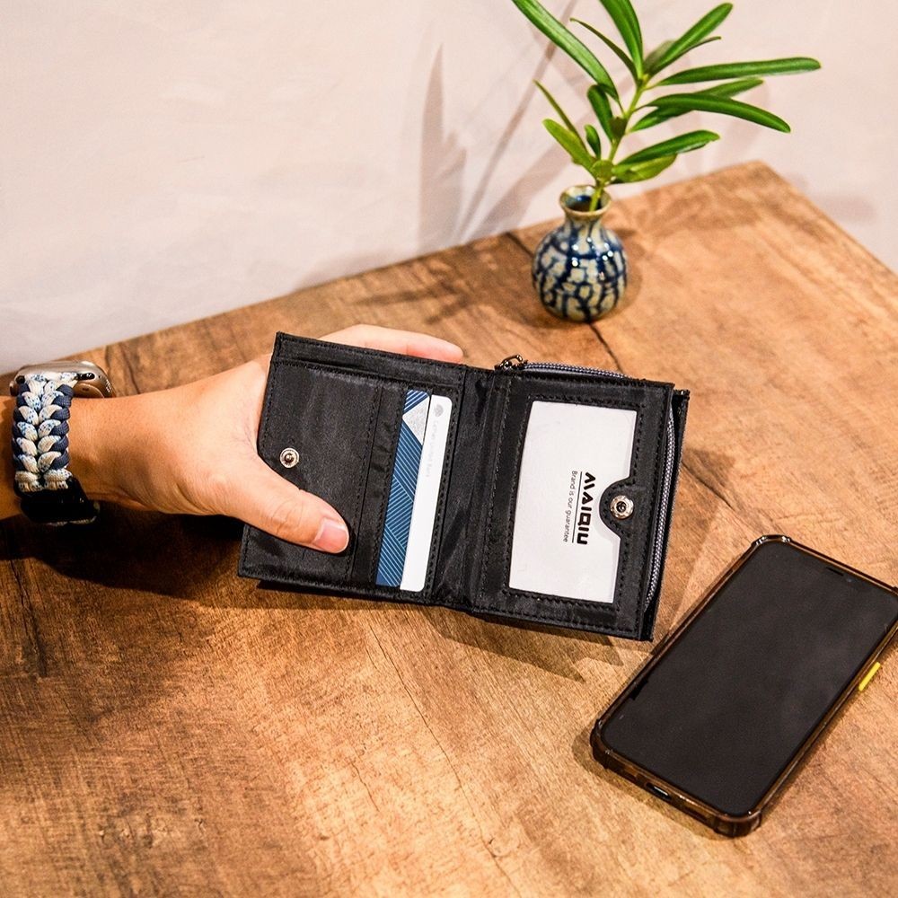 【MQ】Yamagata 細人字紋 拉鍊短夾 學生錢包 錢夾 中夾, , large