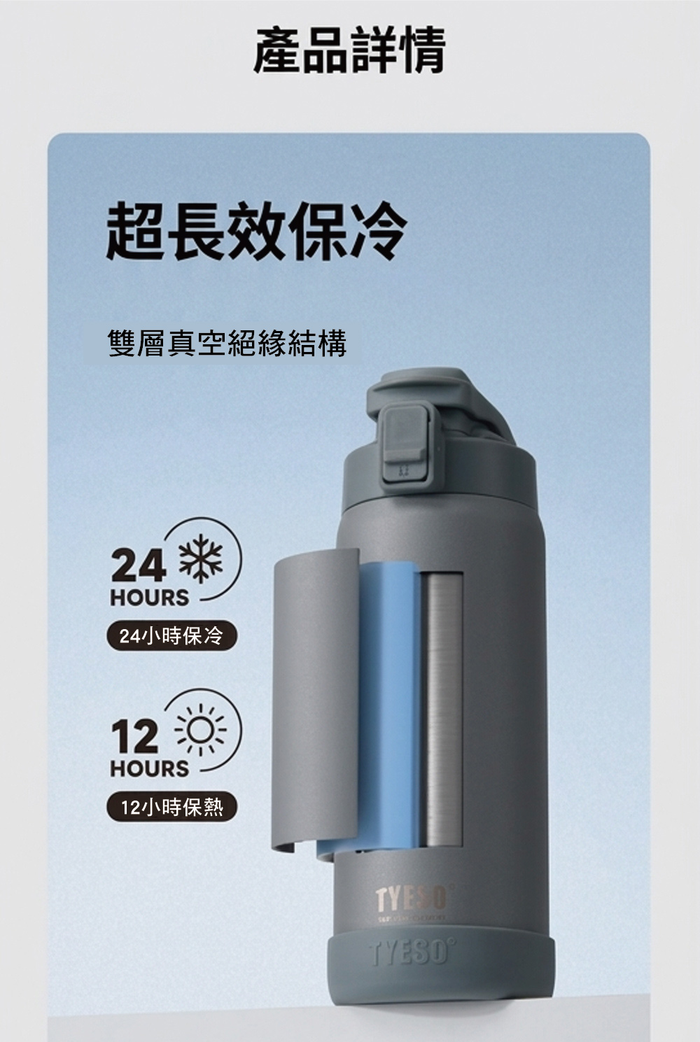 【H&R安室家】TYESO泰碩 304不鏽鋼吸管保溫瓶750ml(H85), , large