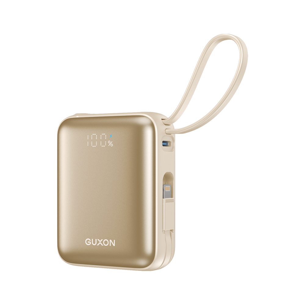 【 GUXON】巧方塊雙線行動電源 10000mAh-霧光金, , large
