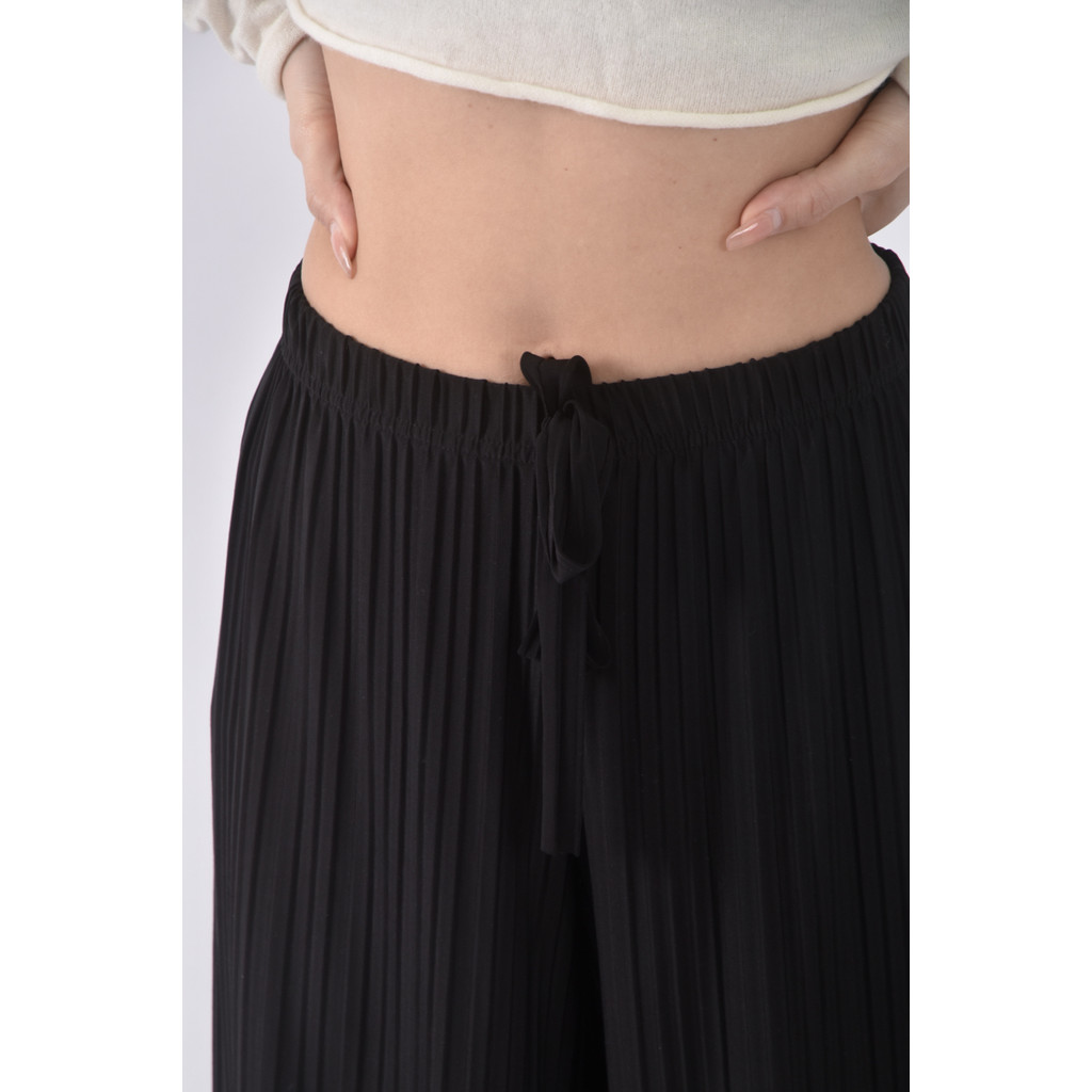 (S) 高腰雪紡氣質黑色長褲二手衣, , large