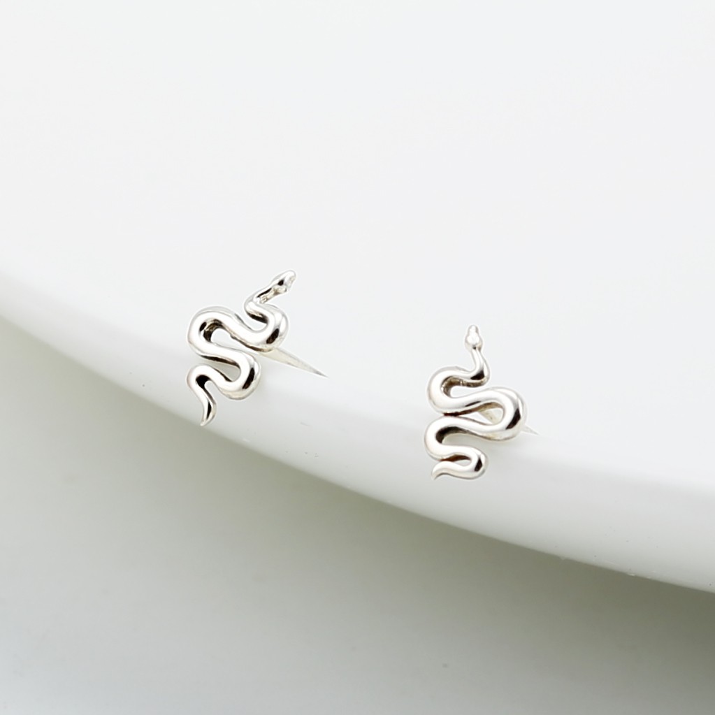 【Angel & Me】Handmade Snake s925 sterling silver earrings Birthday gift, , large