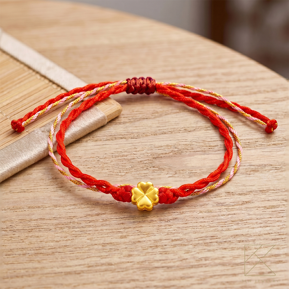 【TLH】母親節限定 黃金墜雙繩手鍊 純金999 擁抱之愛 約重0.02錢&plusmn;0.01 贈母親節禮盒包裝, , large