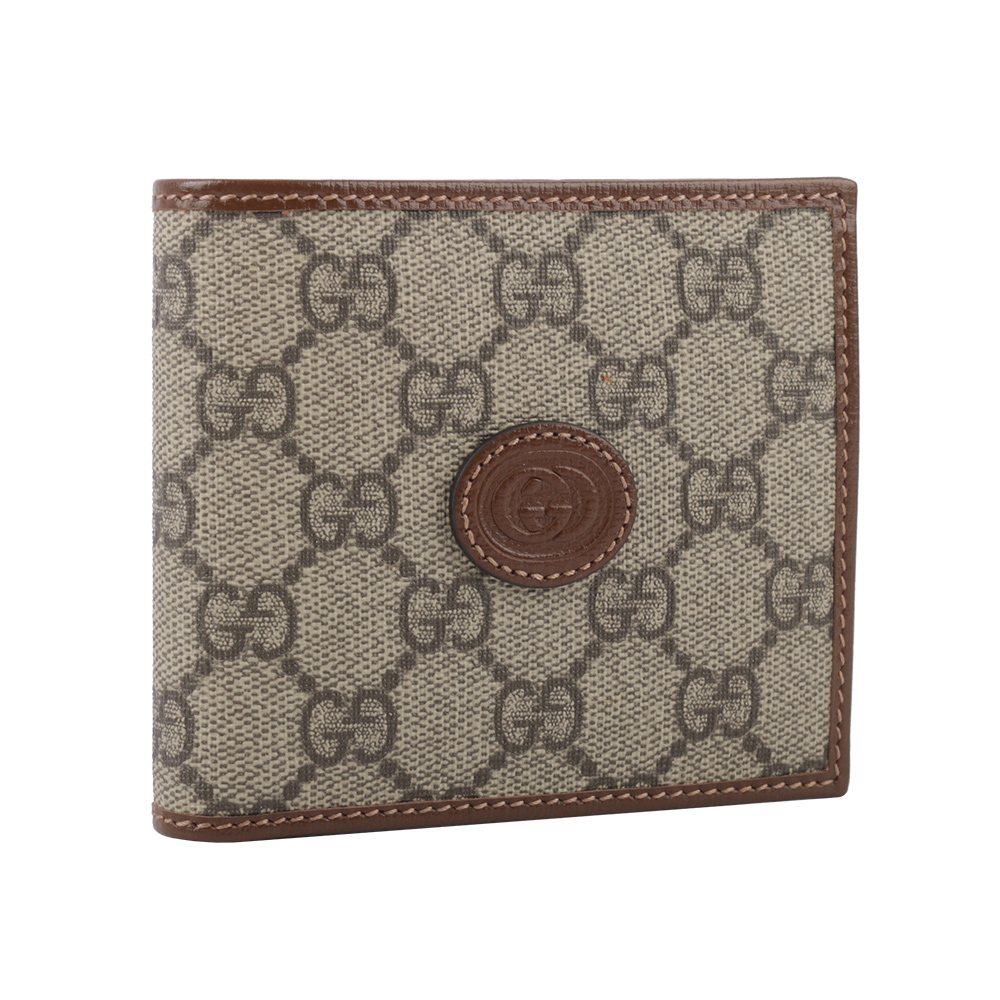 GUCCI Interlocking G Logo 對開零錢袋短夾/棕色, , large