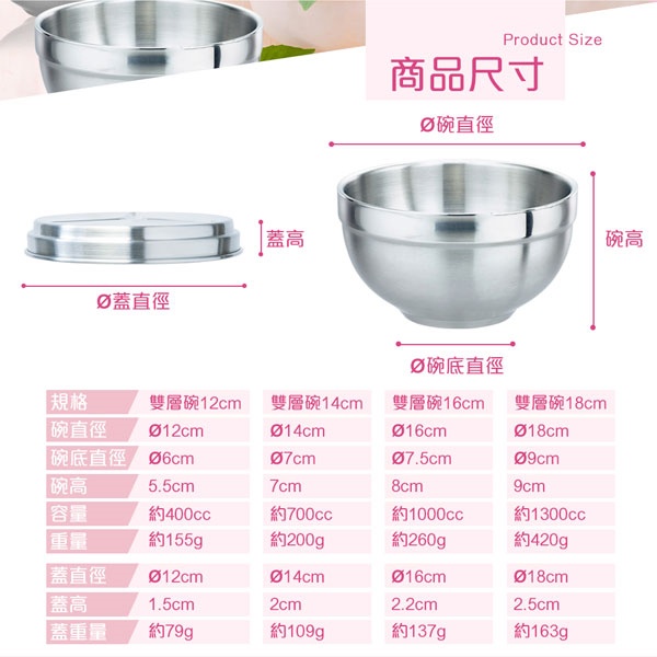 PERFECT 理想牌 極緻316不鏽鋼雙層碗六入組隔熱碗碗 14cm-Leidea樂德兒, , large