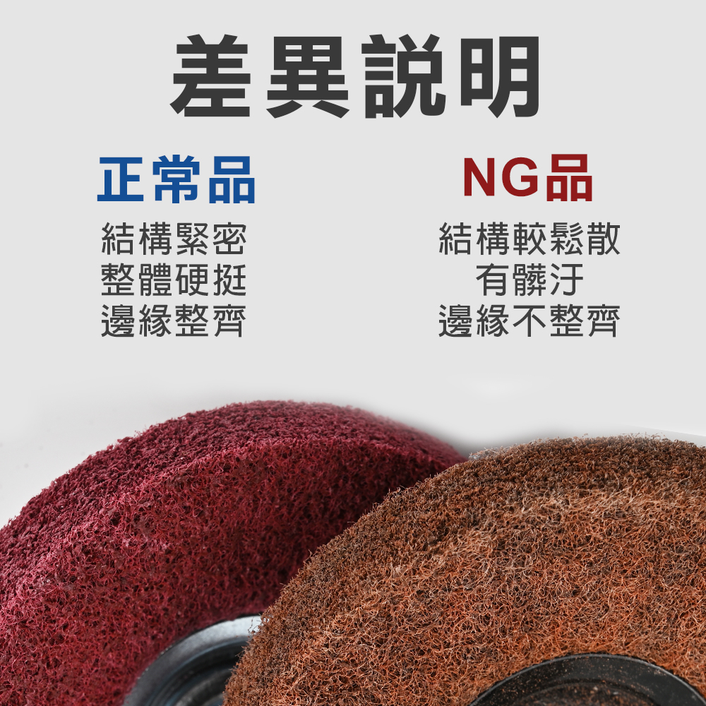 4"碟形不織布輪 碟灰 碟紅 手提砂輪機用 M10*1.5 鎖牙式碟型 #180 #240番 12P, , large